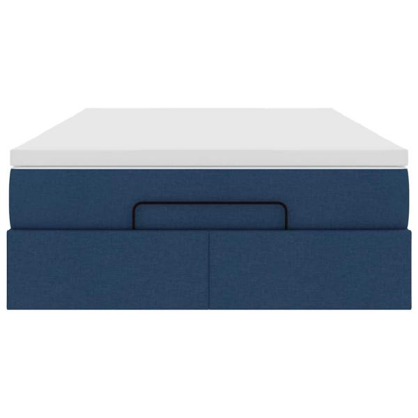 Ottoman-Bett mit Matratze Blau 120x190 cm Stoff
