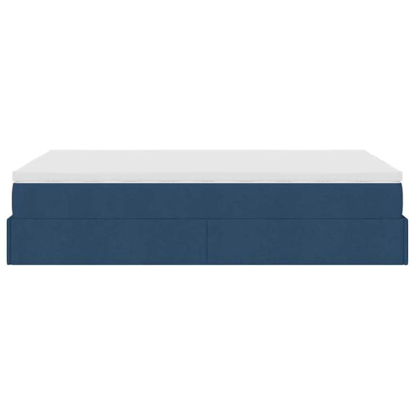 Ottoman-Bett mit Matratze Blau 120x190 cm Stoff