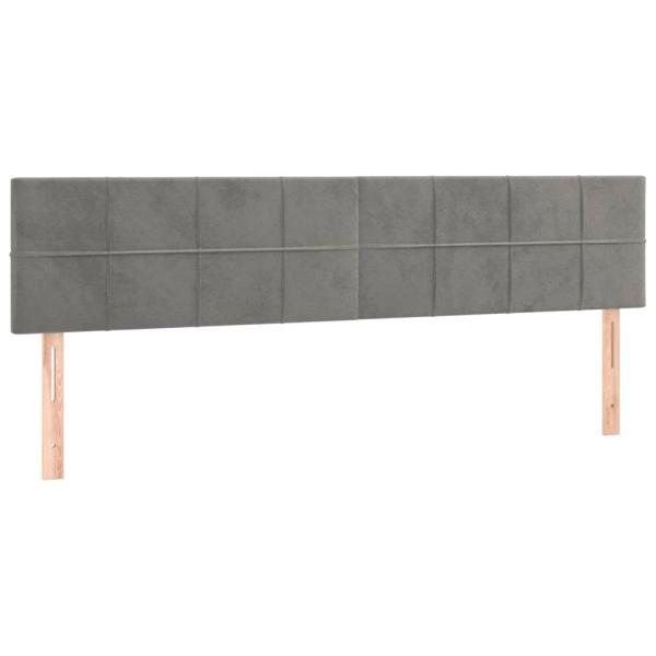 Ottoman-Bett mit Matratzen Hellgrau 160x200 cm Samt