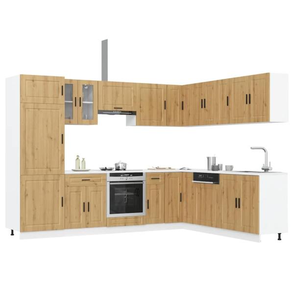 ARDEBO.de - 14-tlg. Küchenschrank-Set Porto Artisan-Eiche Holzwerkstoff