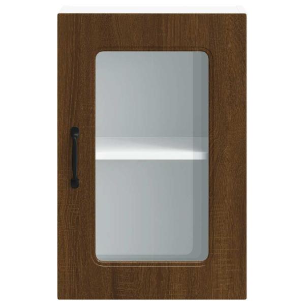 Küchen-Hängeschrank mit Glastür Kalmar Braun Eichen-Optik