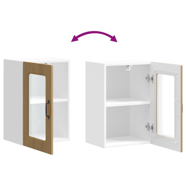 Küchen-Hängeschrank mit Glastür Artisan-Eiche Holzwerkstoff