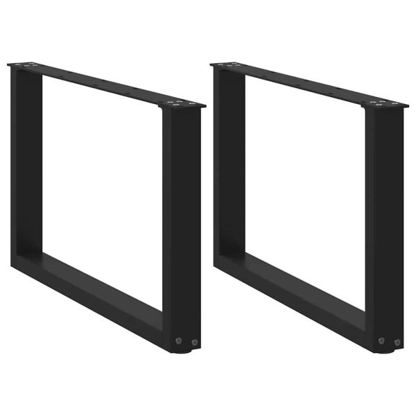 ARDEBO.de - Couchtischbeine U-Form 2 Stk. Schwarz 70x(42-43) cm Stahl