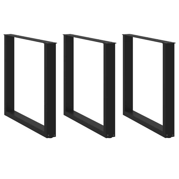 ARDEBO.de - Couchtischbeine U-Form 3 Stk. Schwarz 90x(72-73) cm Stahl