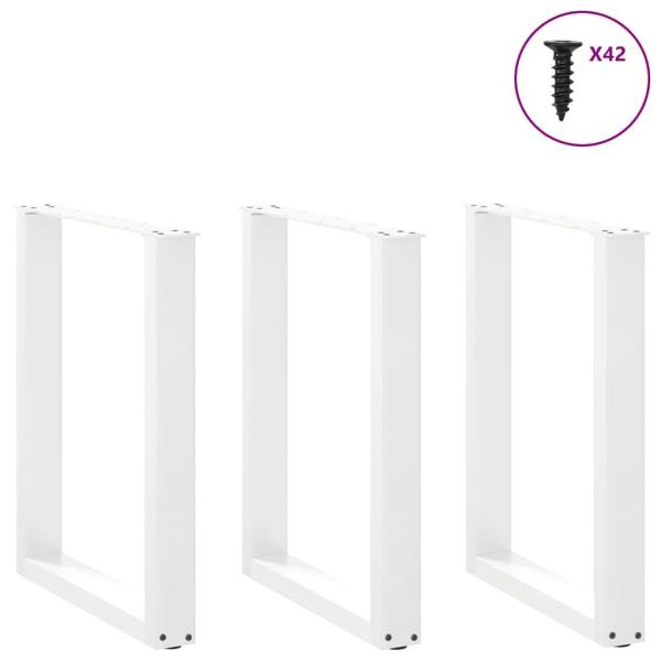 ARDEBO.de - Couchtischbeine U-Form 3 Stk. Weiß 70x(72-73) cm Stahl