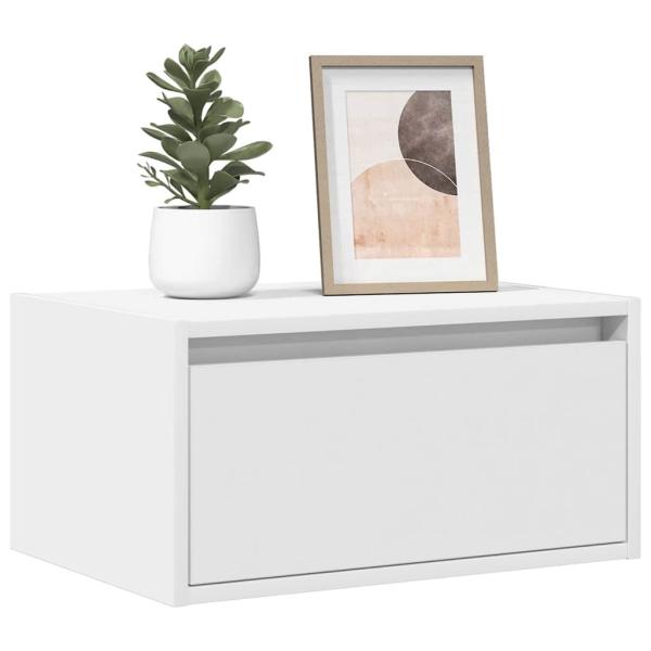 ARDEBO.de - Wand-Nachttische mit LED-Leuchten 2 Stk. Weiß
