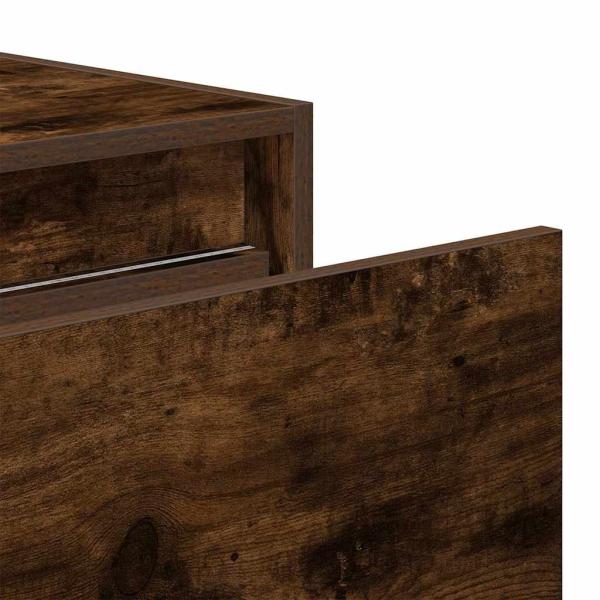 ARDEBO.de - Wand-Nachttisch mit LED-Leuchten Räuchereiche