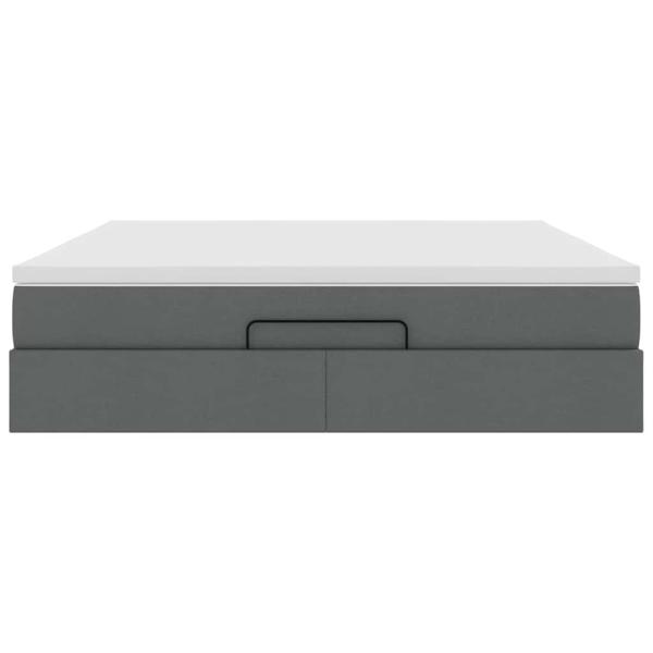 Ottoman-Bett mit Matratze Dunkelgrau 180x200 cm Stoff