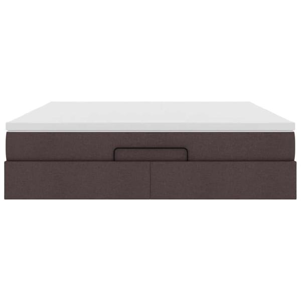 Ottoman-Bett mit Matratze Dunkelbraun 160x200 cm Stoff