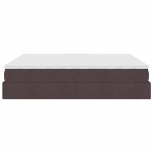 Ottoman-Bett mit Matratze Dunkelbraun 160x200 cm Stoff