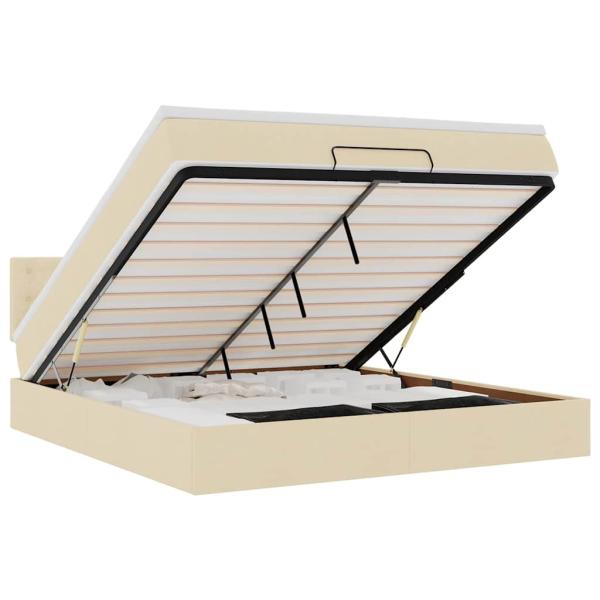 Ottoman-Bett mit Matratze Creme 160x200 cm Stoff