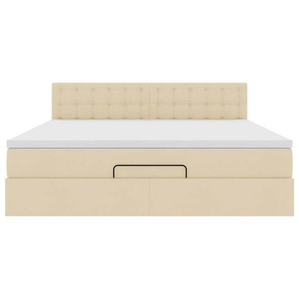 Ottoman-Bett mit Matratze Creme 160x200 cm Stoff