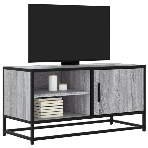 ARDEBO.de - TV-Schrank Grau Sonoma 80x34,5x40 cm Holzwerkstoff und Metall