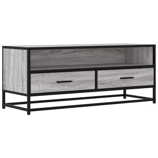 TV-Schrank Grau Sonoma 100x34,5x40 cm Holzwerkstoff und Metall