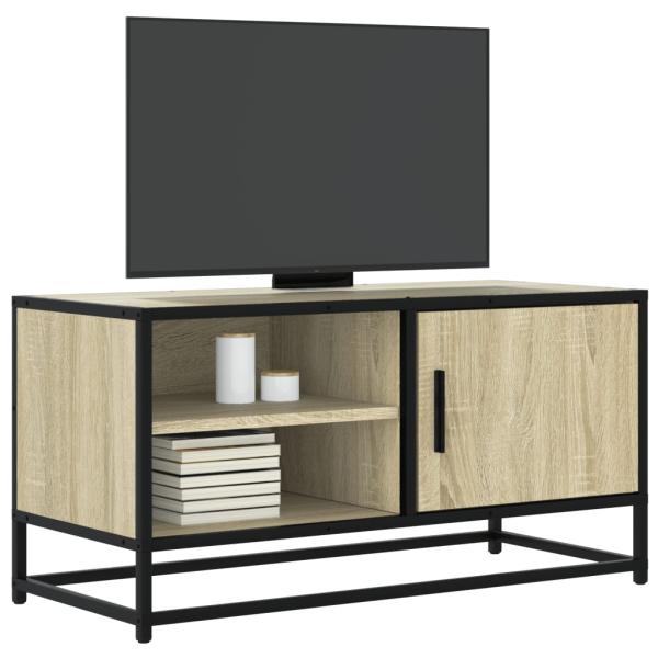ARDEBO.de - TV-Schrank Sonoma-Eiche 80x34,5x40 cm Holzwerkstoff und Metall