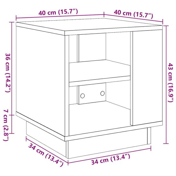 Couchtisch Altholz-Optik 40x40x43 cm Holzwerkstoff