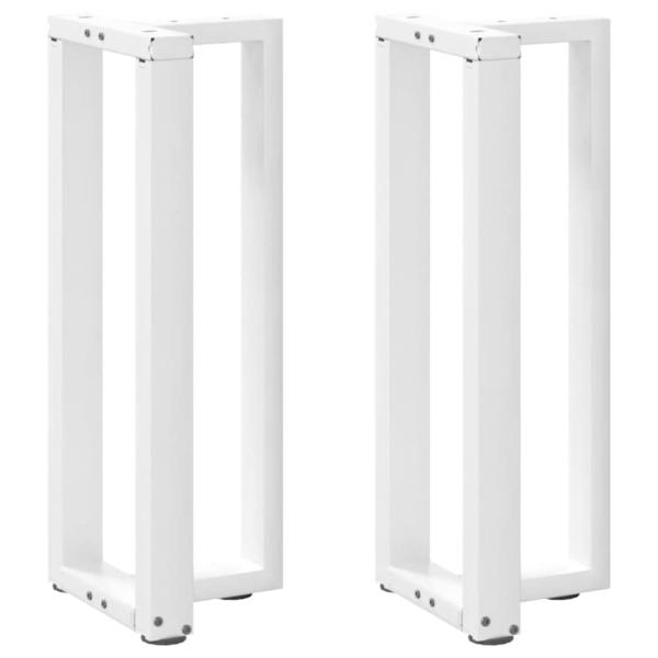 ARDEBO.de - Konsolentischbeine T-Form 2 Stk. Weiß 20x28x(72-73) cm Stahl