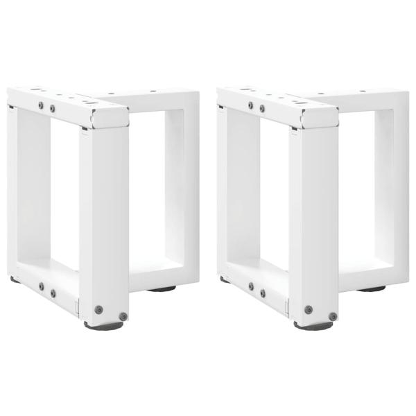 ARDEBO.de - Couchtischbeine T-Form 2 Stk. Weiß 30x25x(30-31) cm Stahl