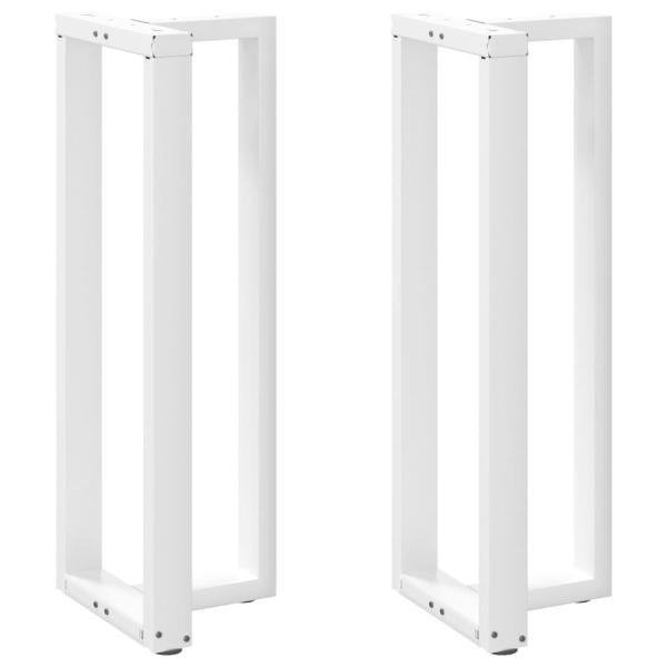 ARDEBO.de - Bartischbeine T-Form 2 Stk. Weiß 40x35x(111-112) cm Stahl