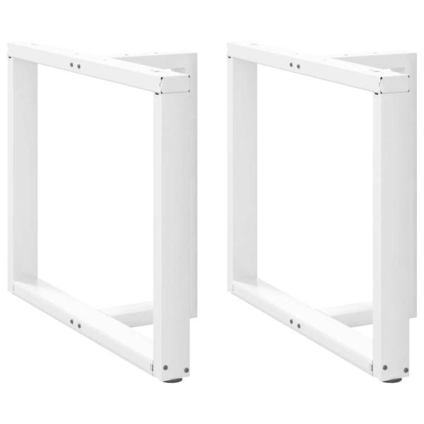 ARDEBO.de - Esstischbeine T-Form 2 Stk. Weiß 100x35x(72-73) cm Stahl