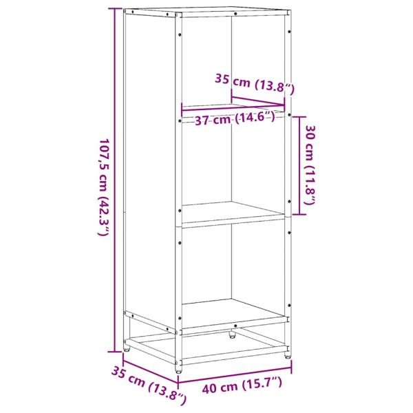 Bücherregal Schwarz 40x35x107,5 cm Holzwerkstoff