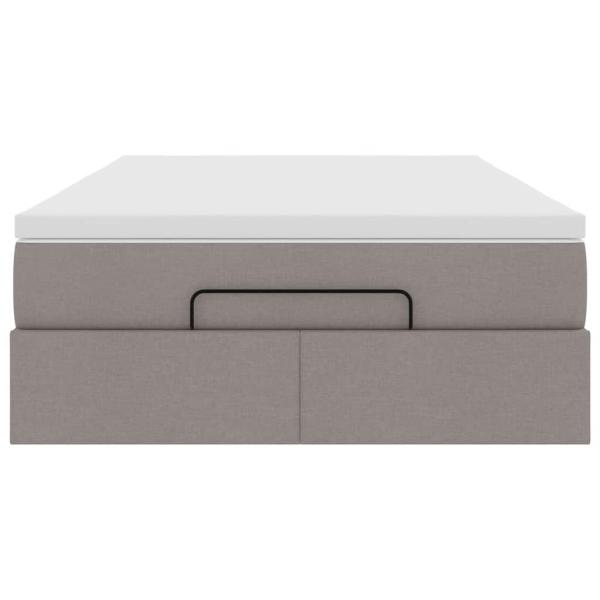 Ottoman-Bett mit Matratze Taupe 120x200 cm Stoff