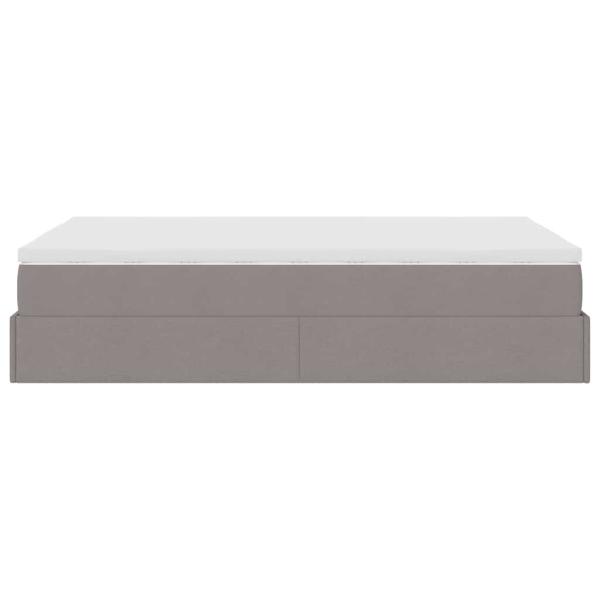 Ottoman-Bett mit Matratze Taupe 120x200 cm Stoff