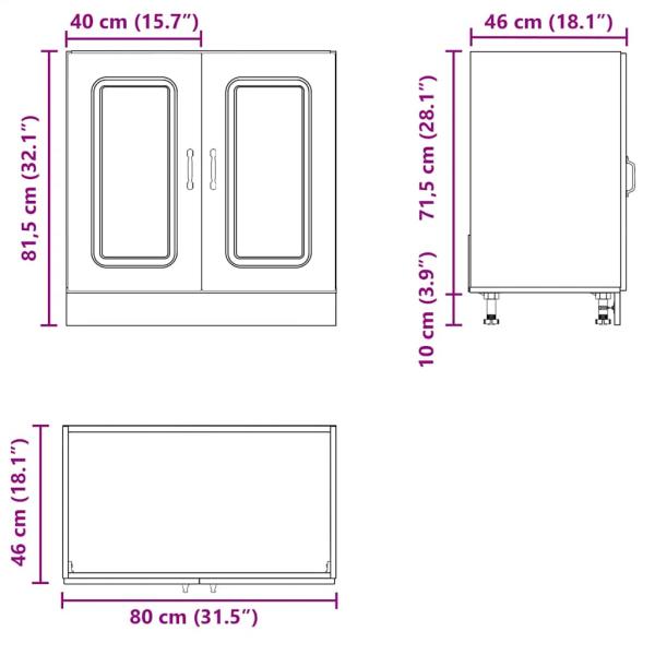 Spülenunterschrank Kalmar Weiß 80x46x81,5 cm Holzwerkstoff