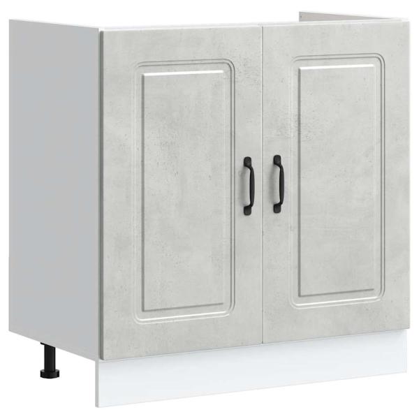 Spülenunterschrank Kalmar Betongrau 80x46x81,5 cm Holzwerkstoff