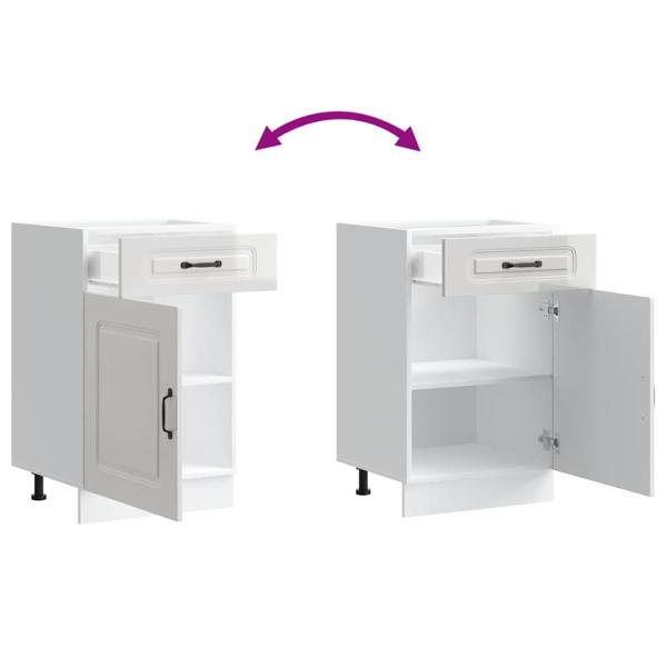 Küchenunterschrank Kalmar Hochglanz-Weiß Holzwerkstoff