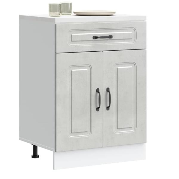 ARDEBO.de - Küchenunterschrank Kalmar Betongrau Holzwerkstoff