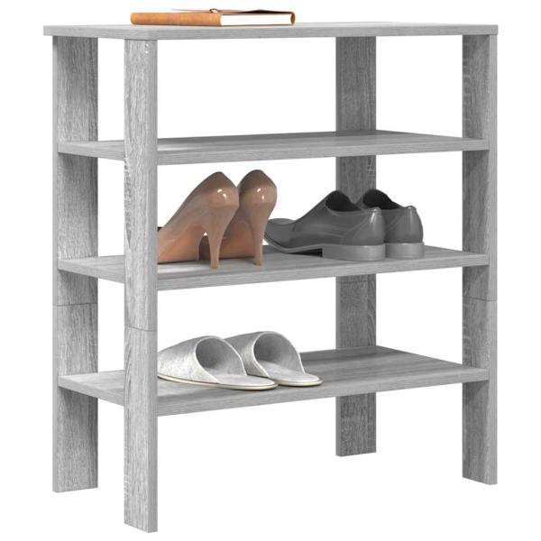 ARDEBO.de - Schuhregal Grau Sonoma 61x32x70 cm Holzwerkstoff