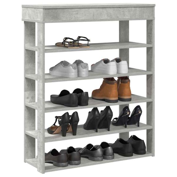 ARDEBO.de - Schuhregal Betongrau 80x30x98 cm Holzwerkstoff