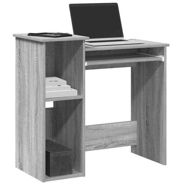 ARDEBO.de - Schreibtisch mit Regal Grau Sonoma 84x40x78 cm Holzwerkstoff