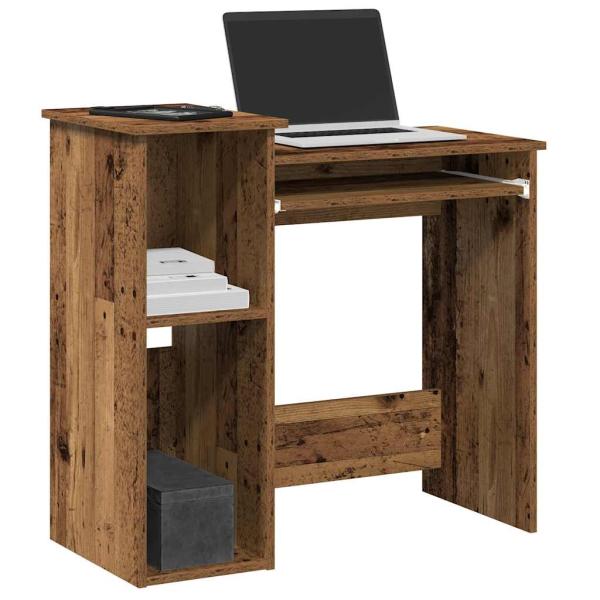 ARDEBO.de - Schreibtisch mit Regal Altholz-Optik 84x40x78cm Holzwerkstoff