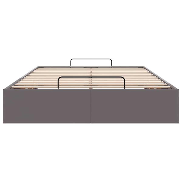 Ottoman-Bett ohne Matratze Grau 120x190 cm Kunstleder