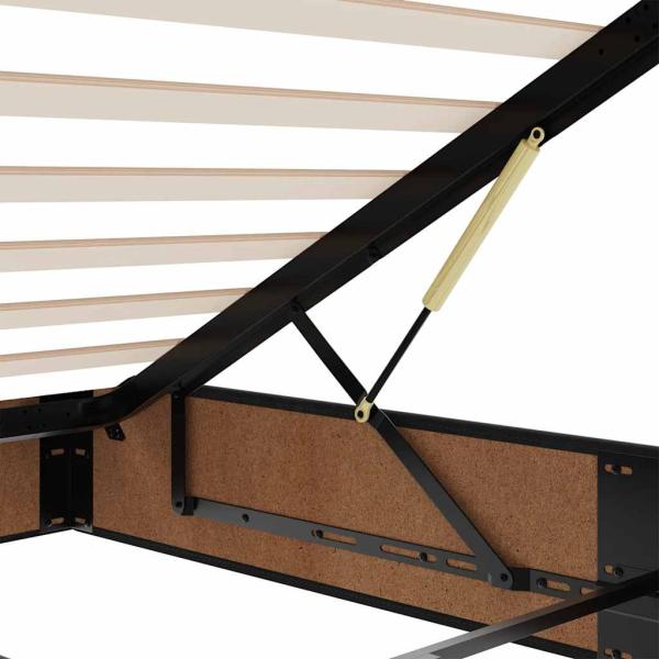 Ottoman-Bett ohne Matratze Schwarz 140x190 cm Kunstleder