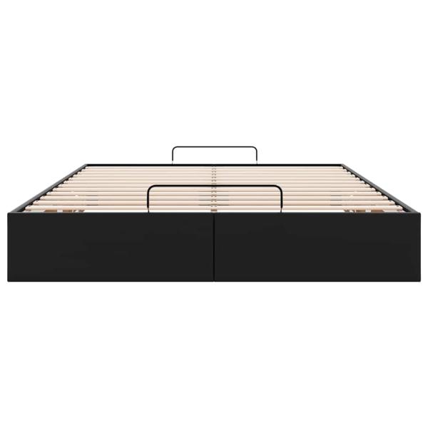 Ottoman-Bett ohne Matratze Schwarz 140x190 cm Kunstleder