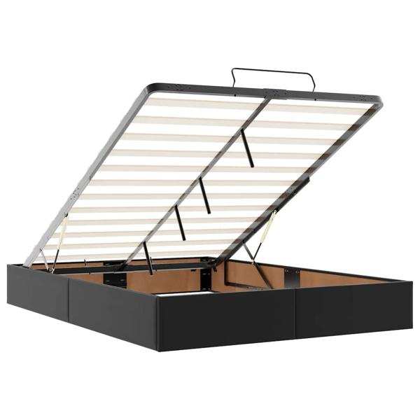 Ottoman-Bett ohne Matratze Schwarz 140x190 cm Kunstleder
