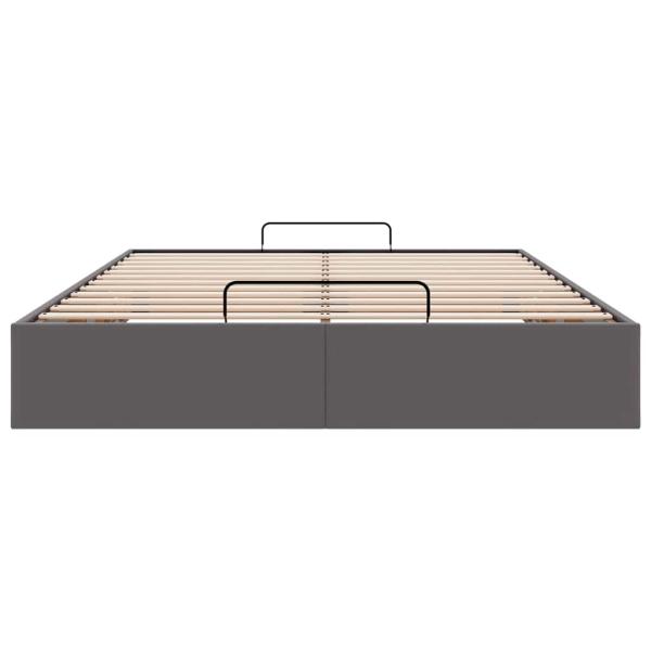 Ottoman-Bett ohne Matratze Grau 140x190 cm Kunstleder