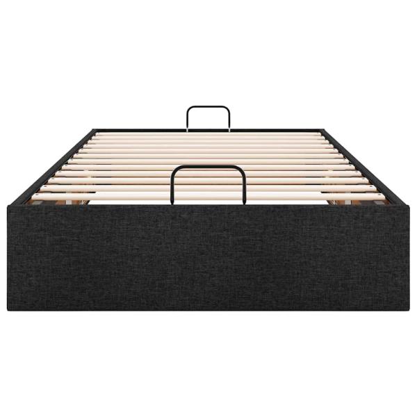 Ottoman-Bett ohne Matratze Schwarz 90x190 cm Stoff