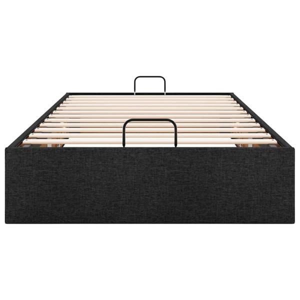 Ottoman-Bett ohne Matratze Schwarz 90x200 cm Stoff