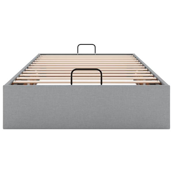 Ottoman-Bett ohne Matratze Hellgrau 100x200 cm Stoff
