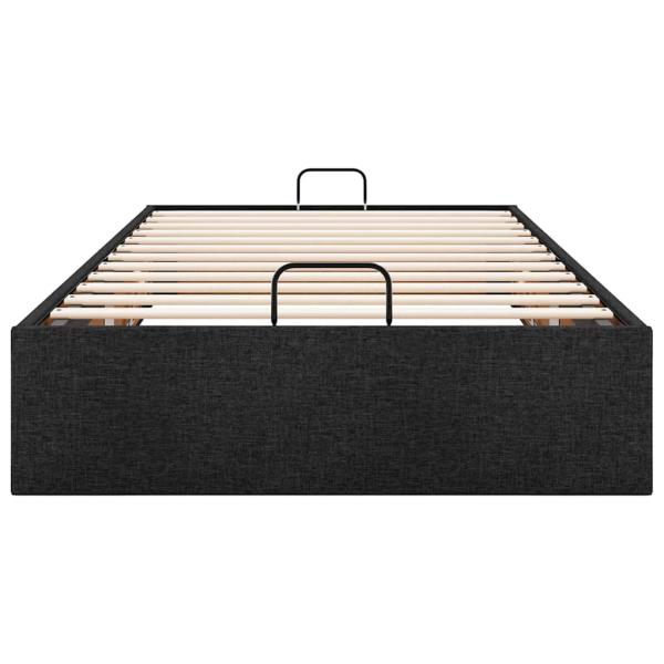 Ottoman-Bett ohne Matratze Schwarz 80x200 cm Stoff
