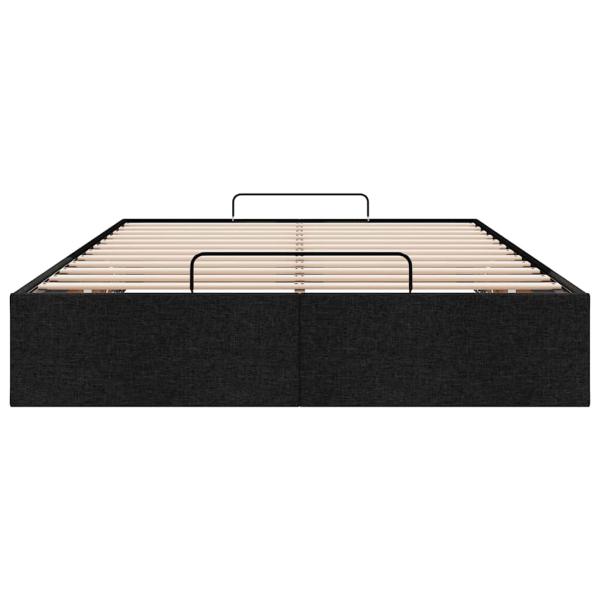 Ottoman-Bett ohne Matratze Schwarz 120x190 cm Stoff