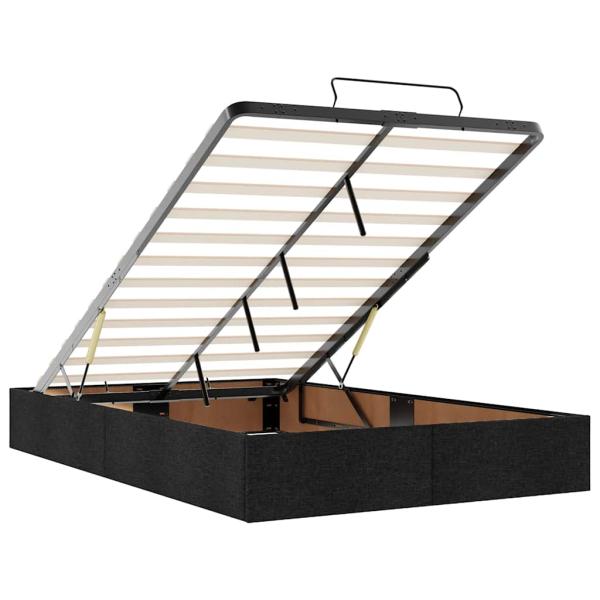 Ottoman-Bett ohne Matratze Schwarz 120x190 cm Stoff