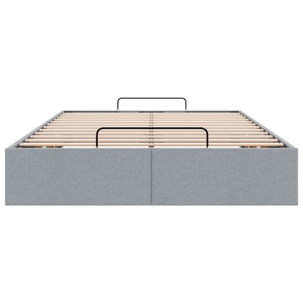 Ottoman-Bett ohne Matratze Hellgrau 120x190 cm Stoff