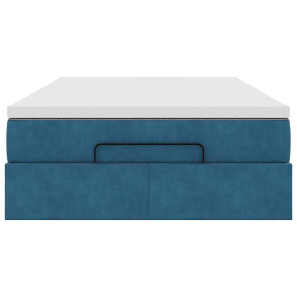 Ottoman-Bett mit Matratze Dunkelblau 120x200 cm Samt