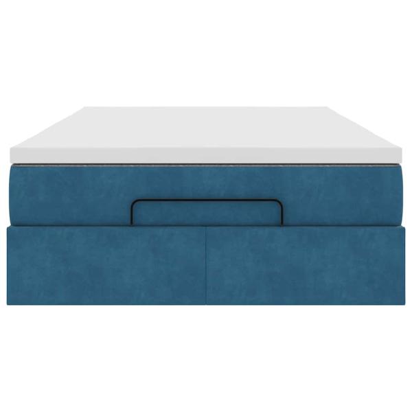 Ottoman-Bett mit Matratze Dunkelblau 120x200 cm Samt
