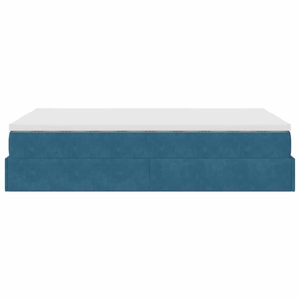 Ottoman-Bett mit Matratze Dunkelblau 120x200 cm Samt